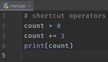 shortcut operator usage in the code