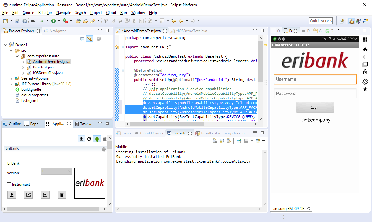 Install Mobile application in Eclipse 1