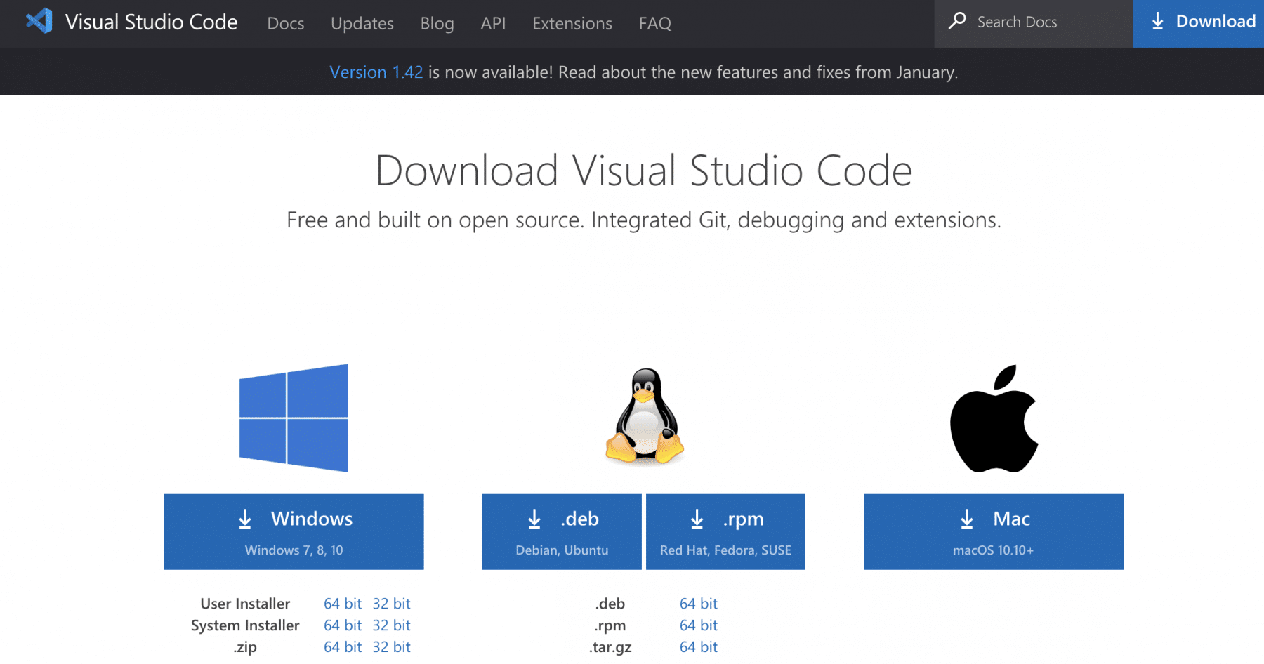Visual StudioVS Code installers