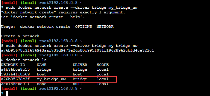 Docker Networking - docker network create