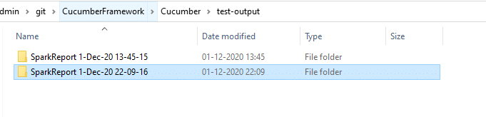 Report test output folder | extent report for Cucumber