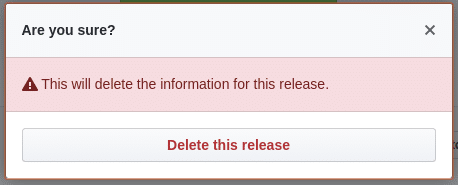 confirm release delete
