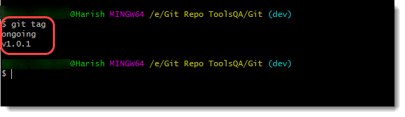 command to view all git tags
