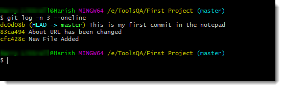 Log Specific Commits
