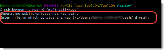 Git SSH Authentication - generating ssh keys