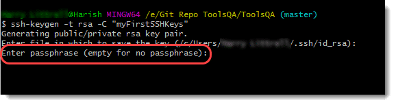 Git SSH Authentication - enter passphrase