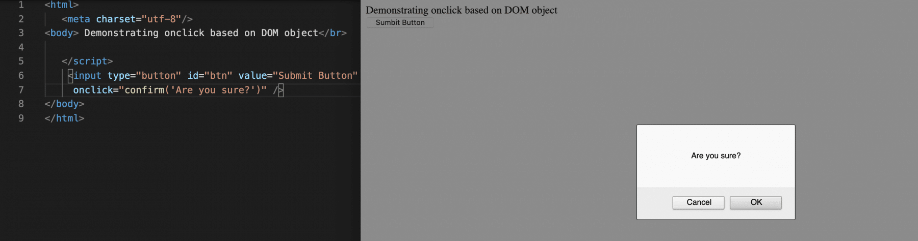 Demonstrating OnClick based on DOM object