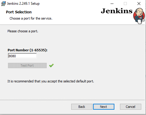 Test port in install Jenkins