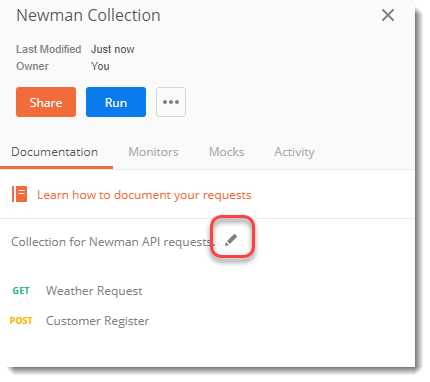 postman generate api documentation