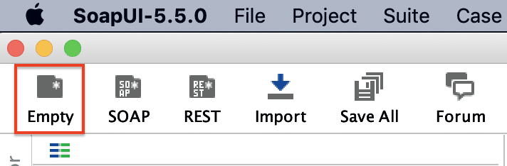 Create Empty Project in SoapUI