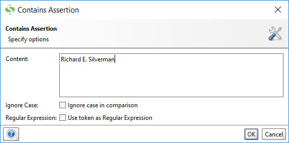 Contains Assertion Dialogue box in SoapUI