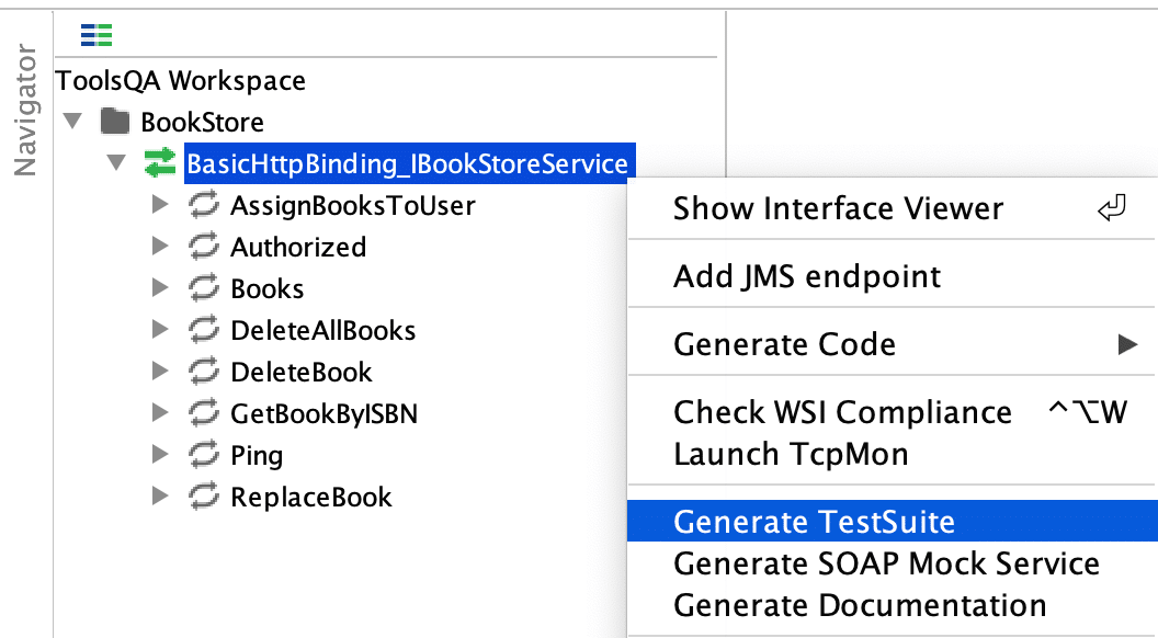 Generate a TestSuite in SOAPUI