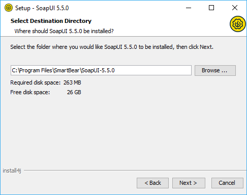 Installation folder for SoapUI installer
