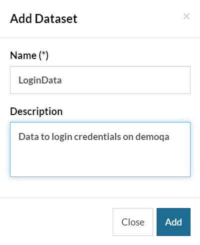 How to create data set name in testRigor