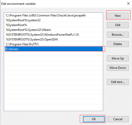 Adding Driver Path to System Variables