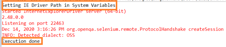 IE Driver path set in System Variables