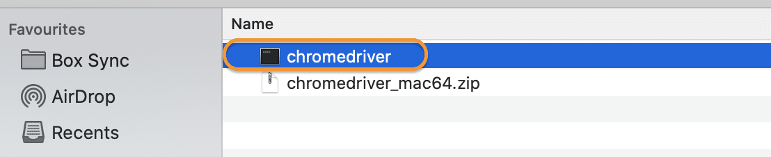 Selenium ChromeDriver executable file on macOS