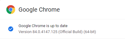 Chrome browser version