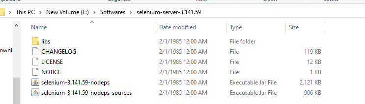 Selenium WebDriver Folder contents on Windows