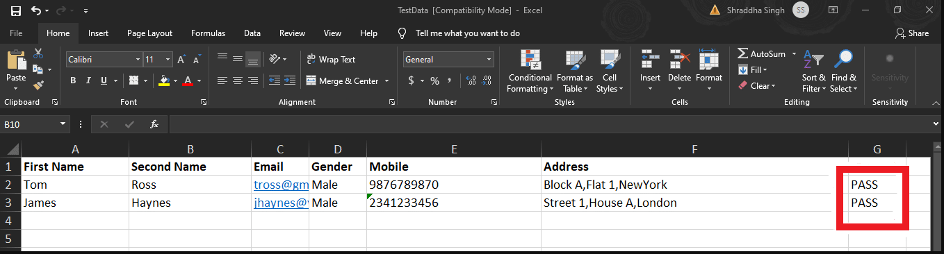 Writing data to same row using Apache POI